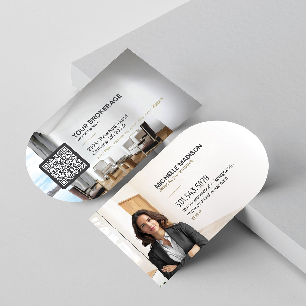 Century 21 Half-Circle Business Card Template 003 | Custom Design & Print