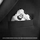 White Pattern Pocket Square