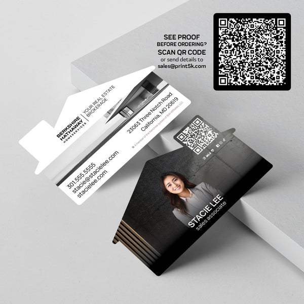 Berkshire Hathaway HomeServices Die-Cut Business Card Template 004 | Custom Design & Print