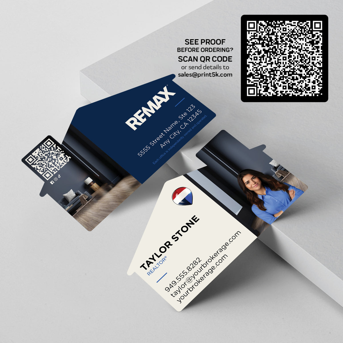 RE/MAX Die-Cut Business Card Template 002 | Custom Design & Print