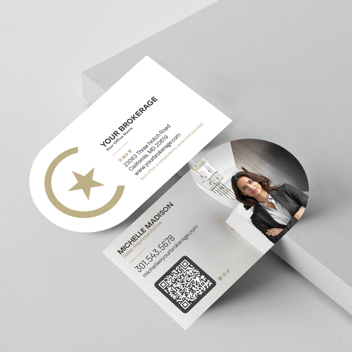 Century 21 Half-Circle Business Card Template 001 | Custom Design & Print