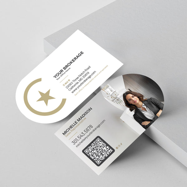 Century 21 Half-Circle Business Card Template 001 | Custom Design & Print