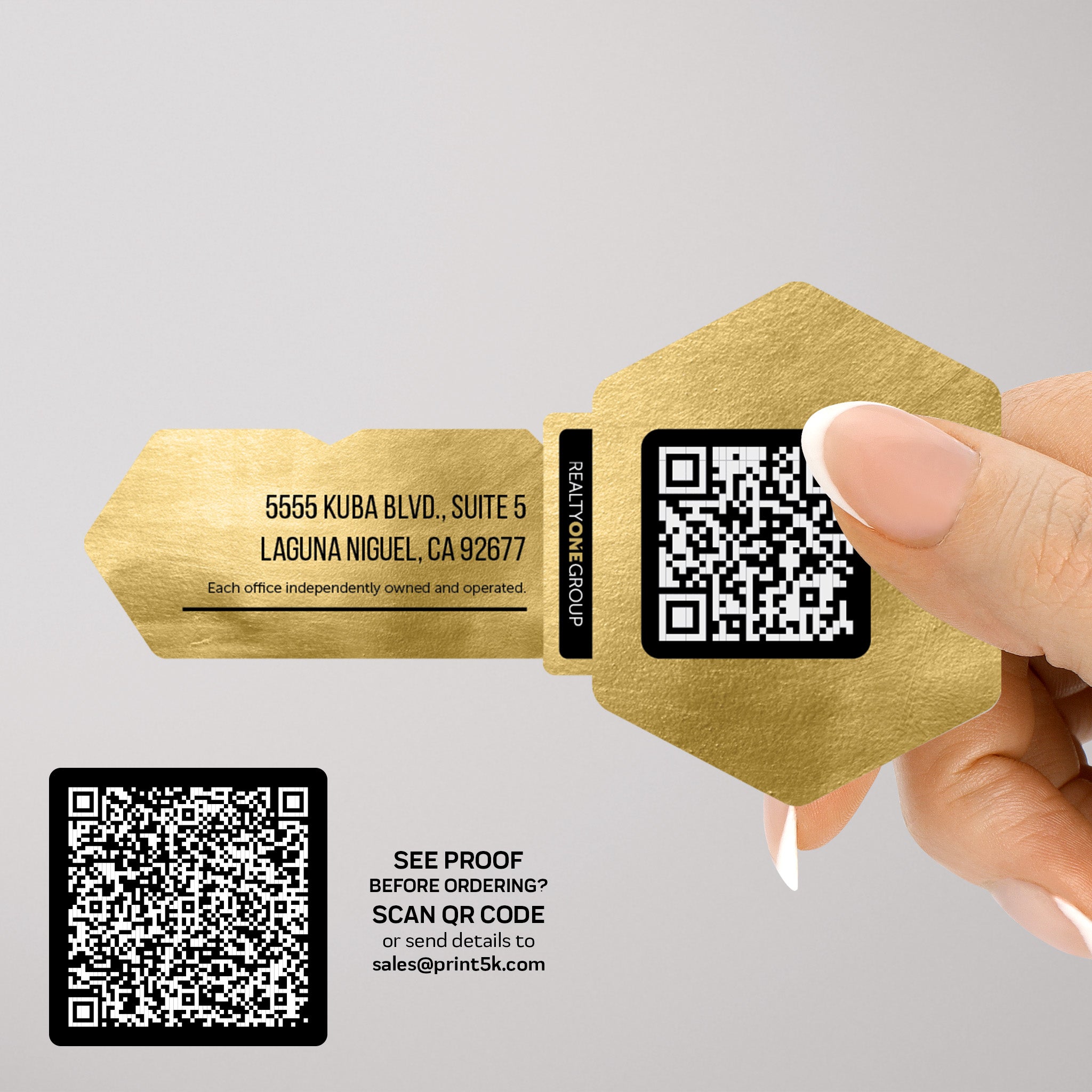 Realty ONE Group Die-Cut Business Card Template 005 | Custom Design & Print Secondary image