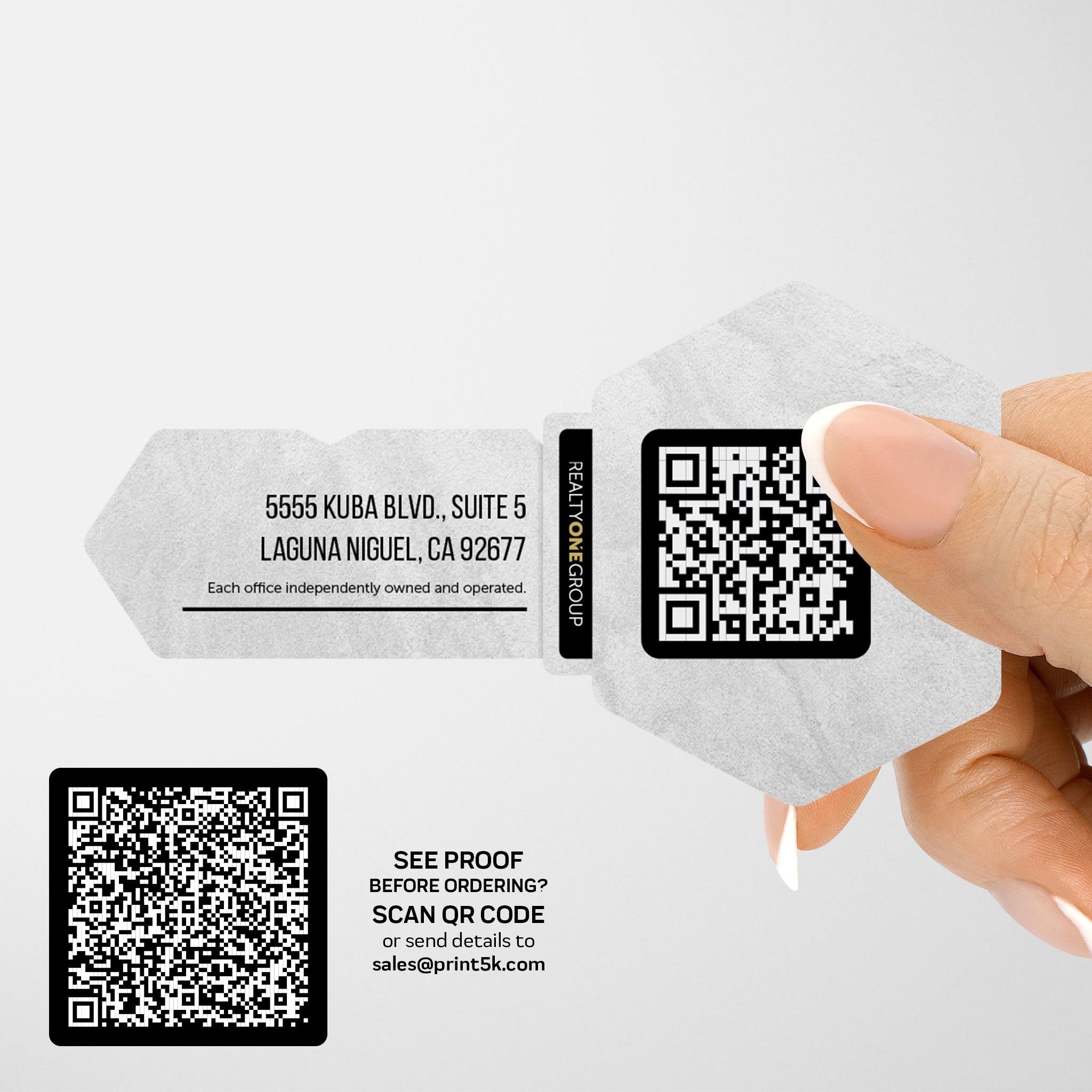 Realty ONE Group Die-Cut Business Card Template 004 | Custom Design & Print Secondary image