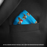 Cyan Pattern Pocket Square
