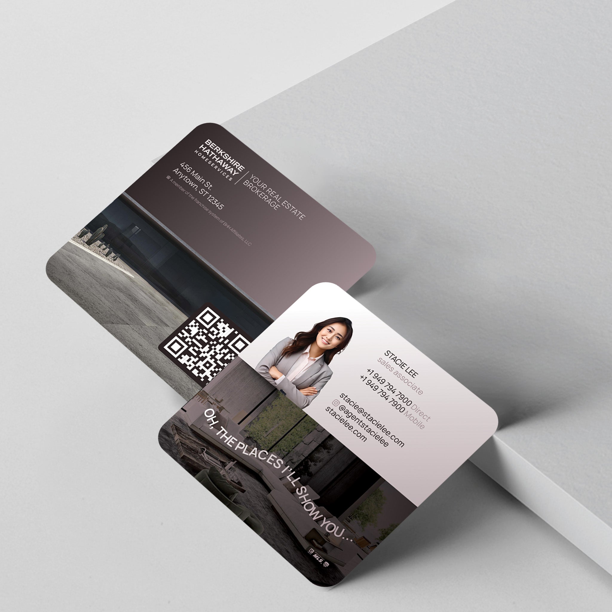 Berkshire Hathaway HomeServices 3x3 Square Business Card Template 010 | Custom Design & Print Secondary image