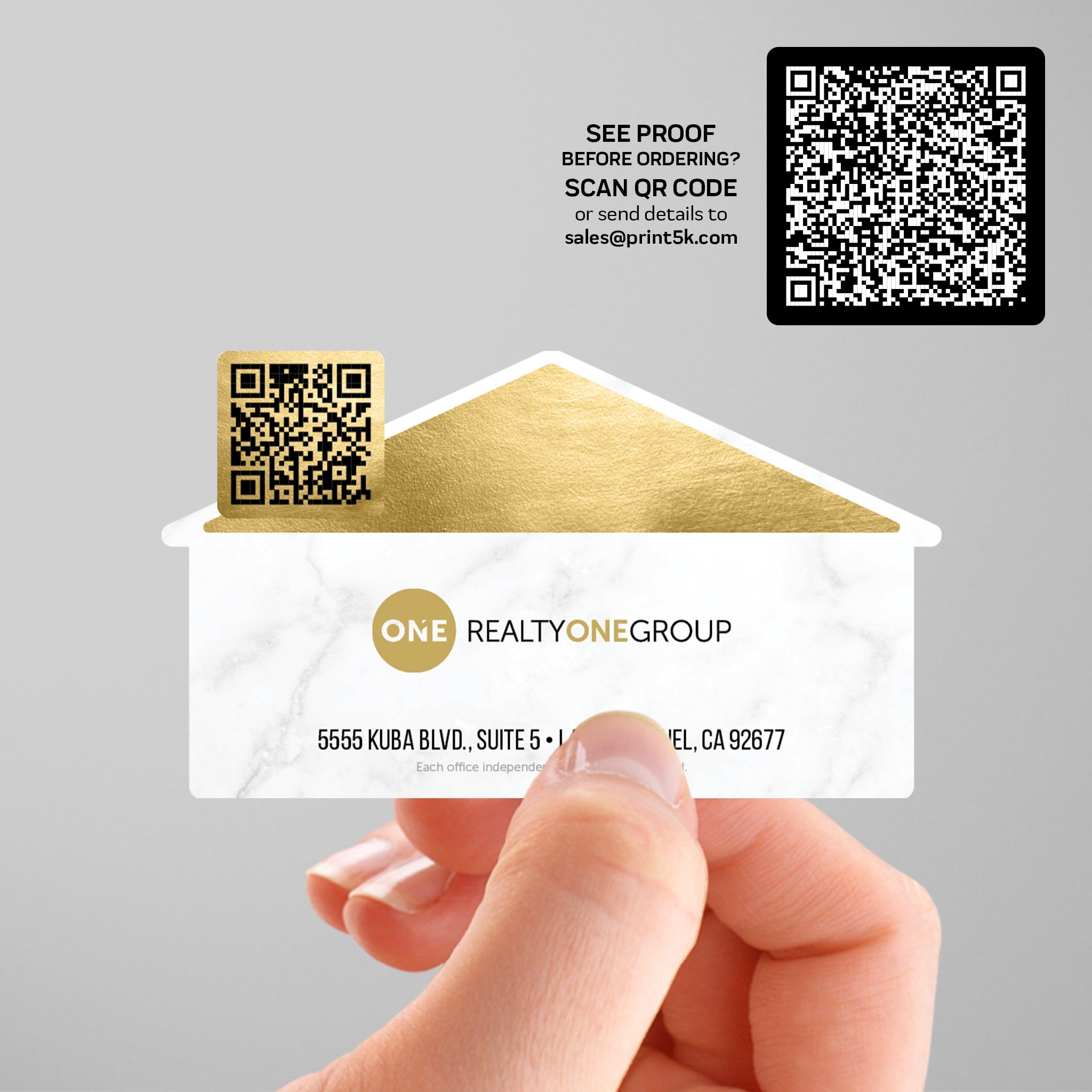 Realty ONE Group Die-Cut Business Card Template 001 | Custom Design & Print Secondary image