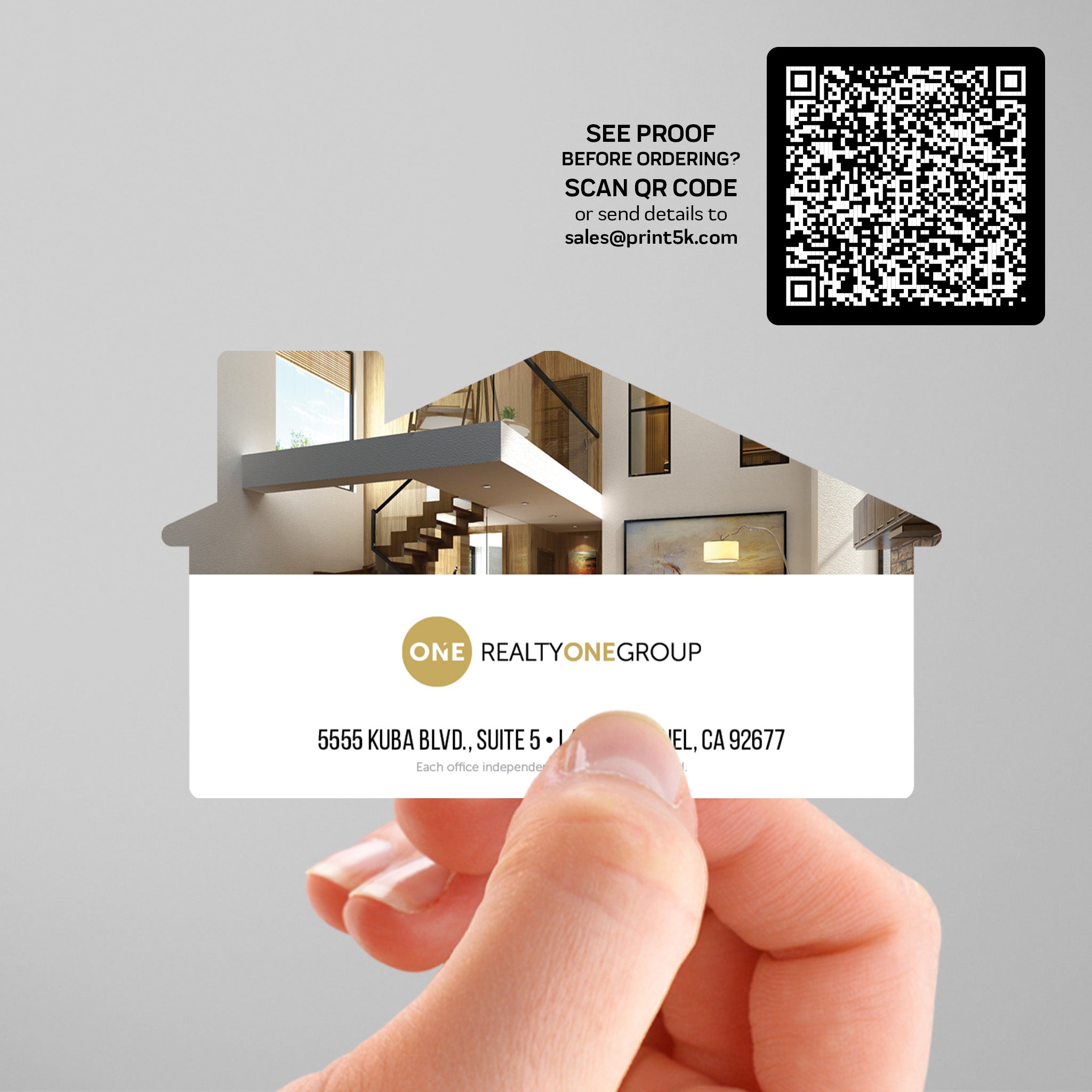 Realty ONE Group Die-Cut Business Card Template 002 | Custom Design & Print Secondary image