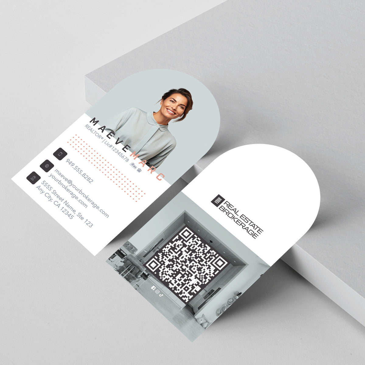 Your Brokerage Half-Circle Business Card Template 003 | Custom Design & Print