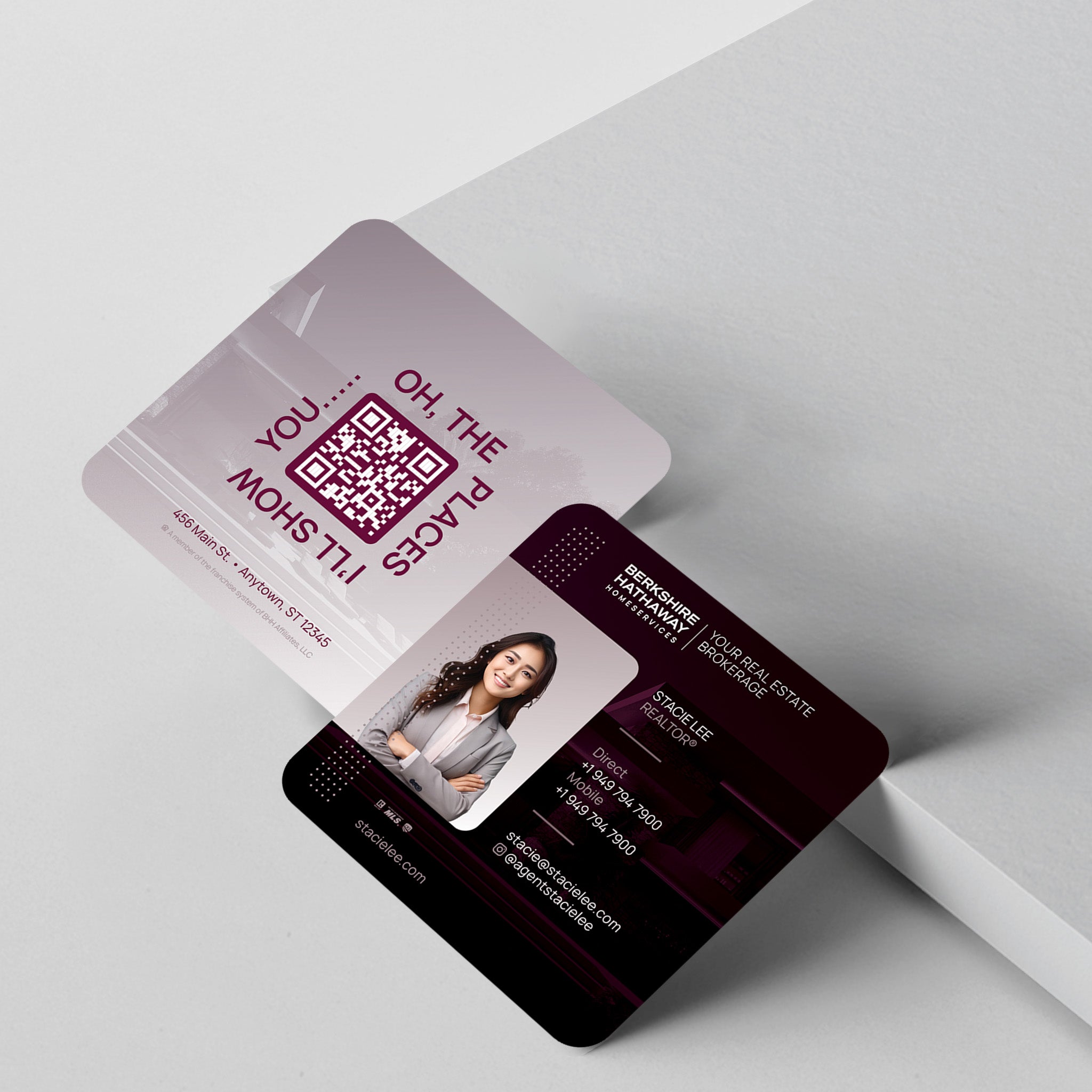 Berkshire Hathaway HomeServices 3x3 Square Business Card Template 006 | Custom Design & Print Secondary image