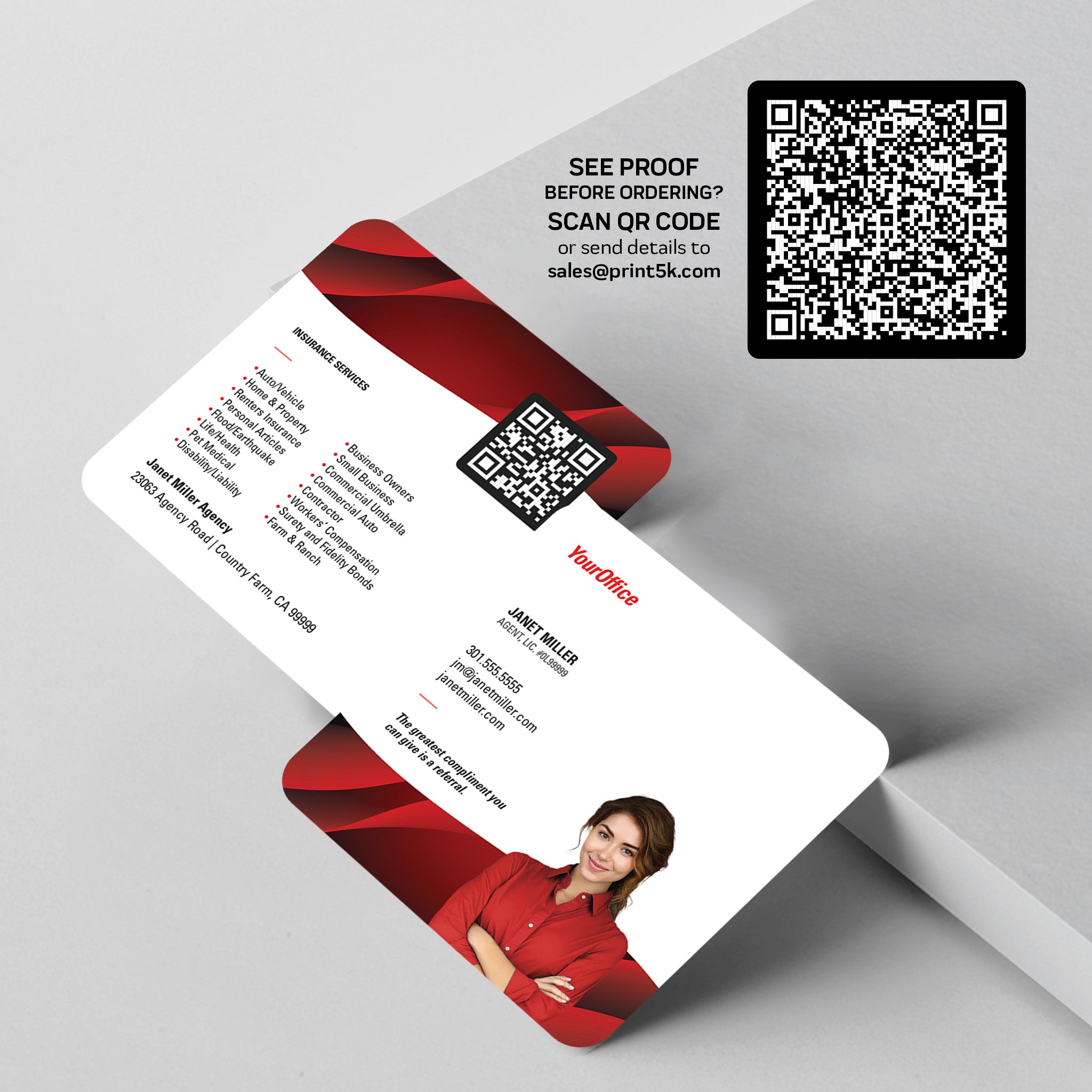 State Farm Insurance 3x3 Square Business Card Template 001 | Custom Design & Print Secondary image