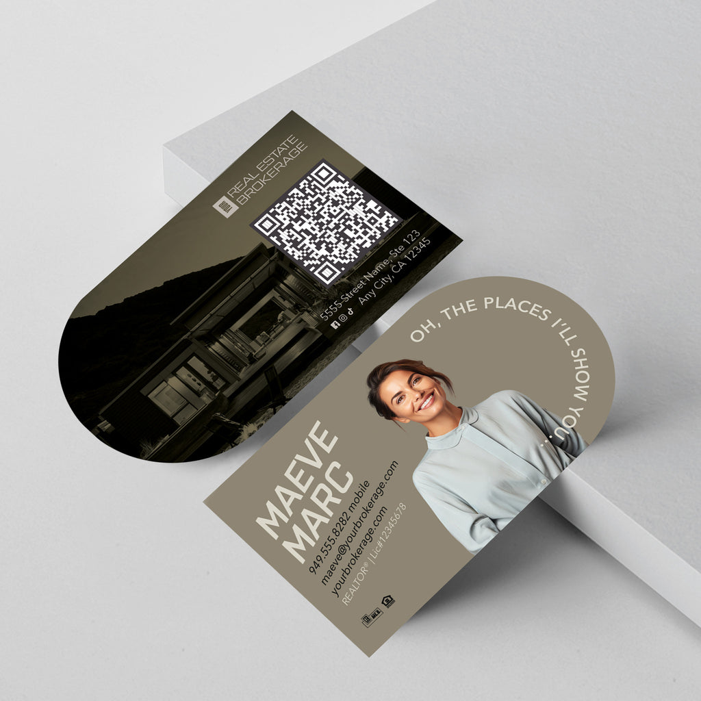 Your Brokerage Half-Circle Business Card Template 012 | Custom Design & Print