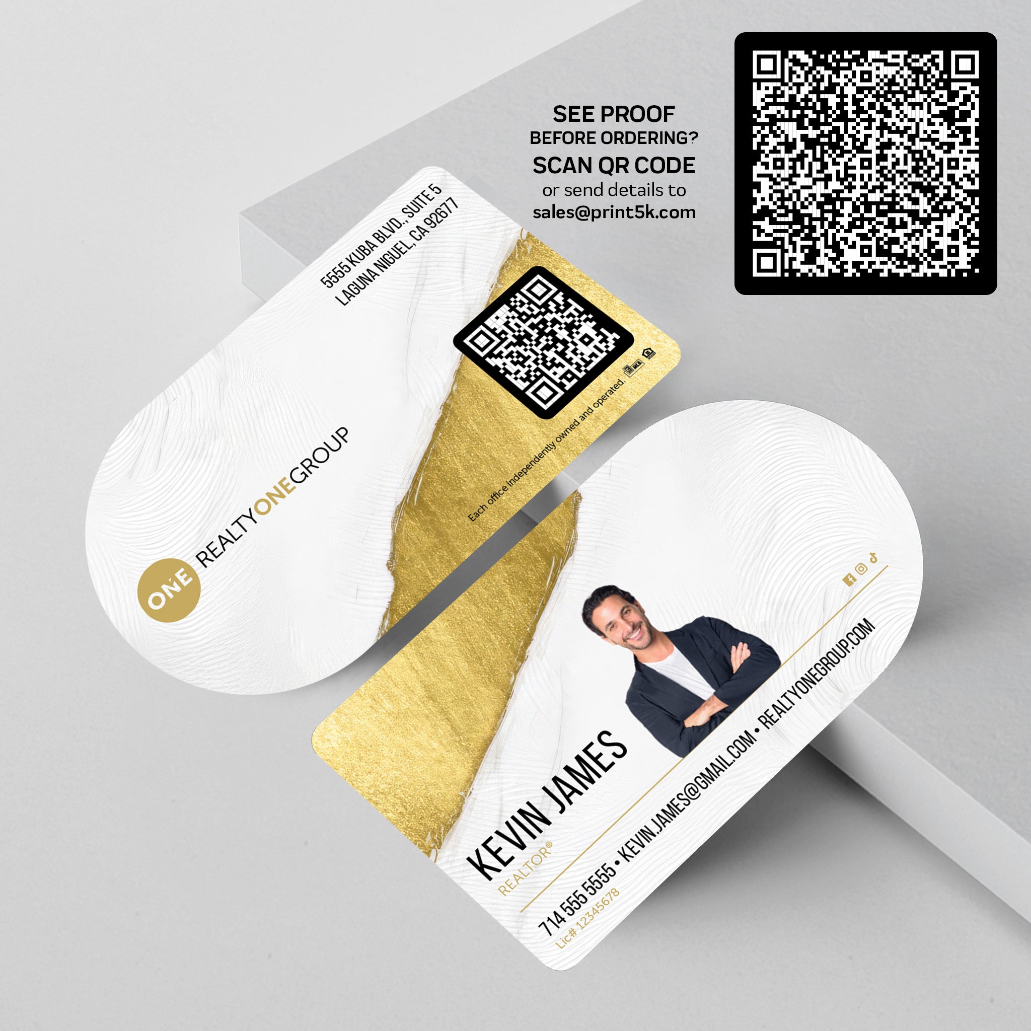Realty ONE Group Die-Cut Business Card Template 008 | Custom Design & Print Secondary image