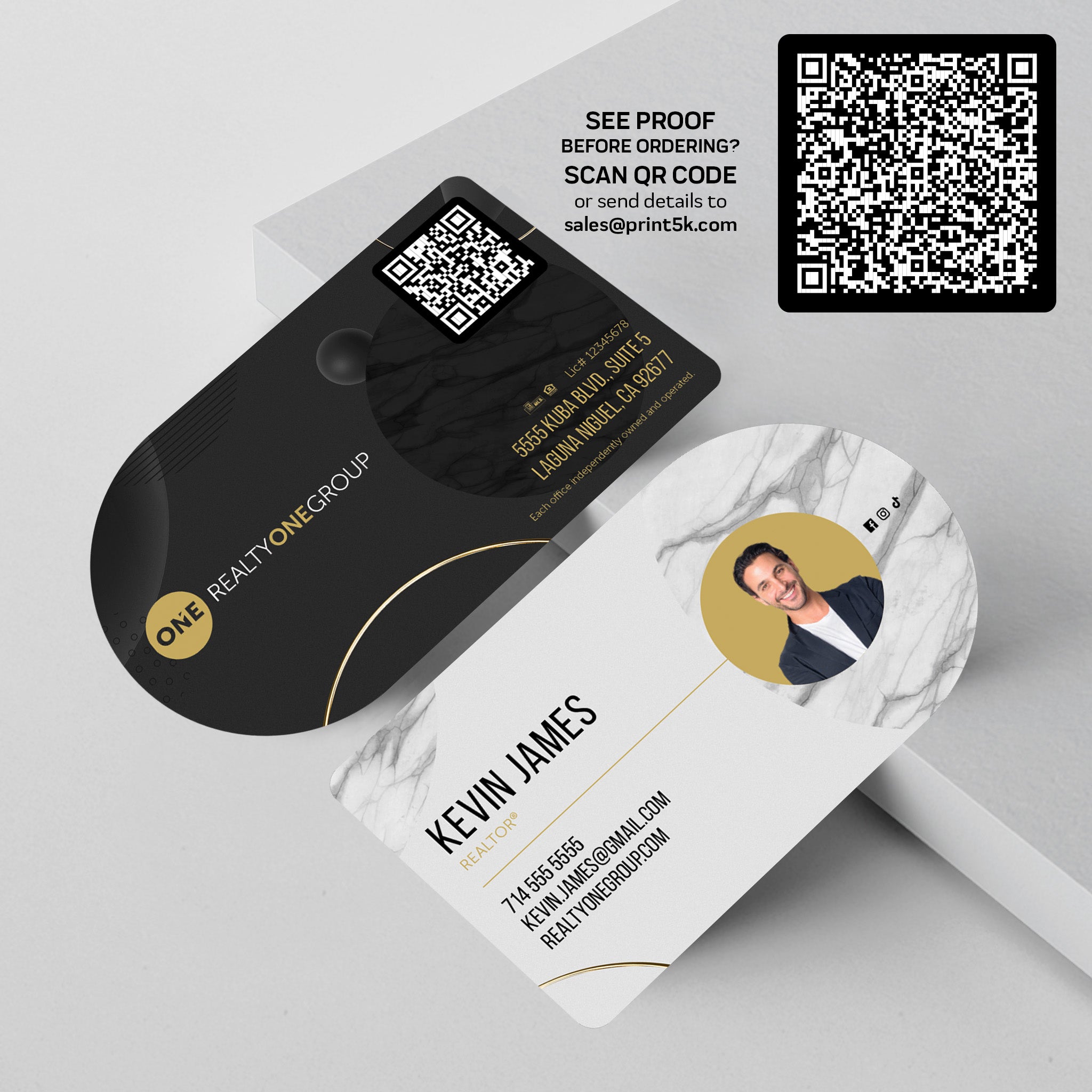 Realty ONE Group Die-Cut Business Card Template 009 | Custom Design & Print Secondary image