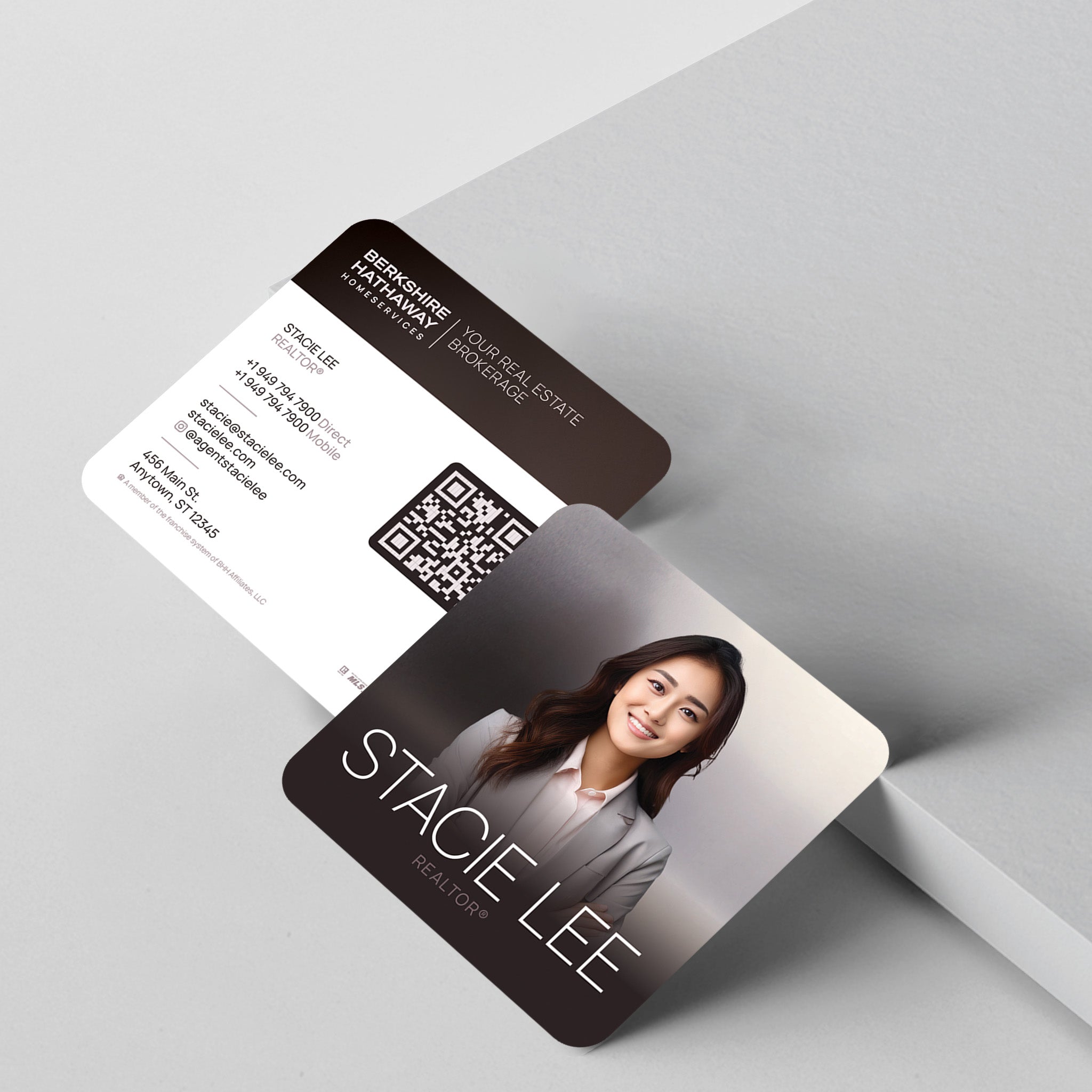 Berkshire Hathaway HomeServices 3x3 Square Business Card Template 005 | Custom Design & Print Secondary image
