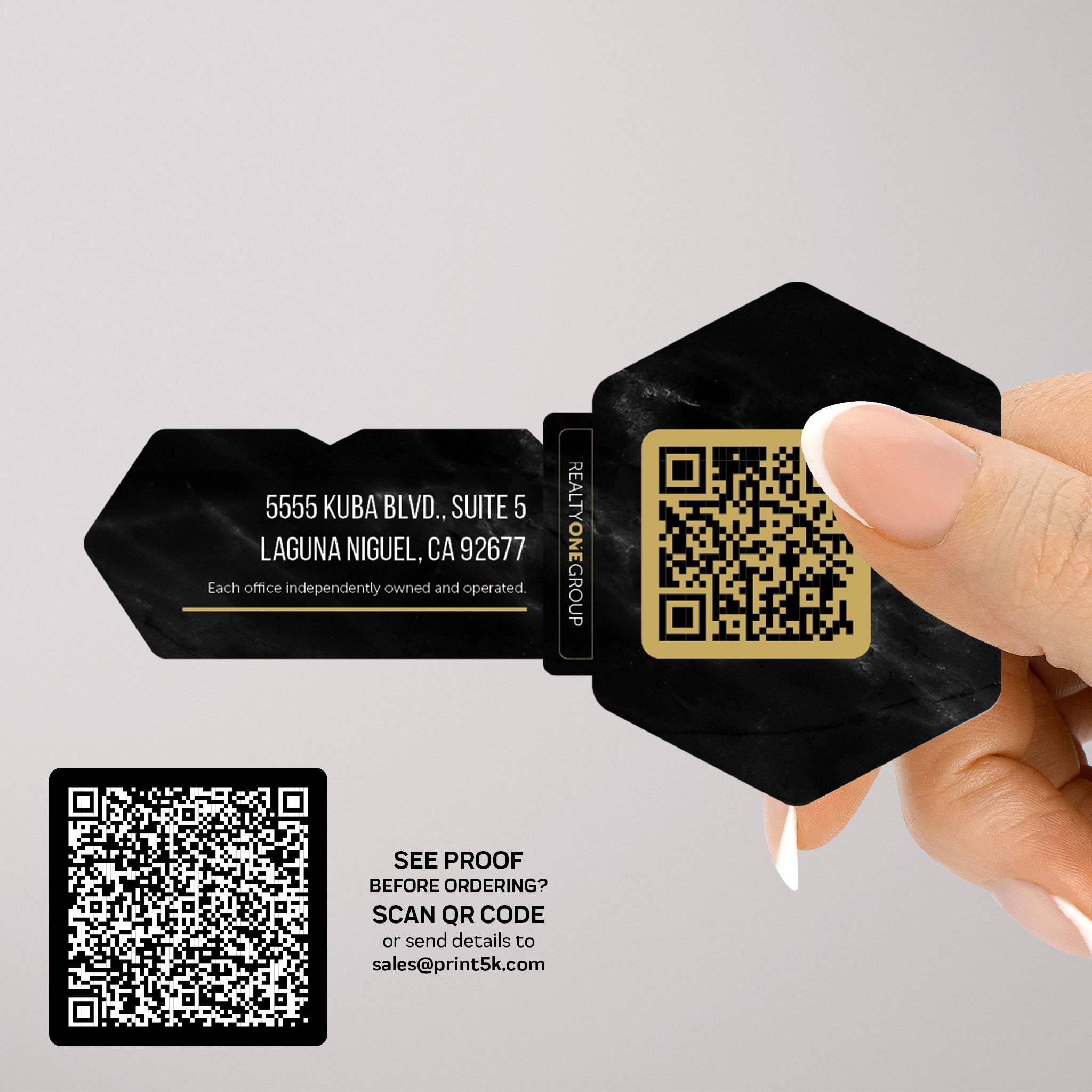 Realty ONE Group Die-Cut Business Card Template 006 | Custom Design & Print Secondary image