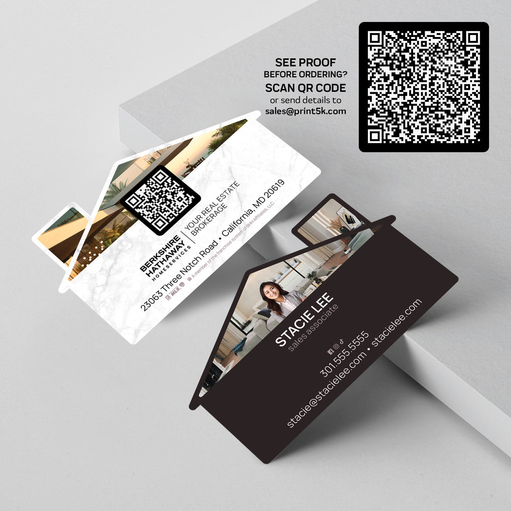 Berkshire Hathaway HomeServices Die-Cut Business Card Template 001 | Custom Design & Print