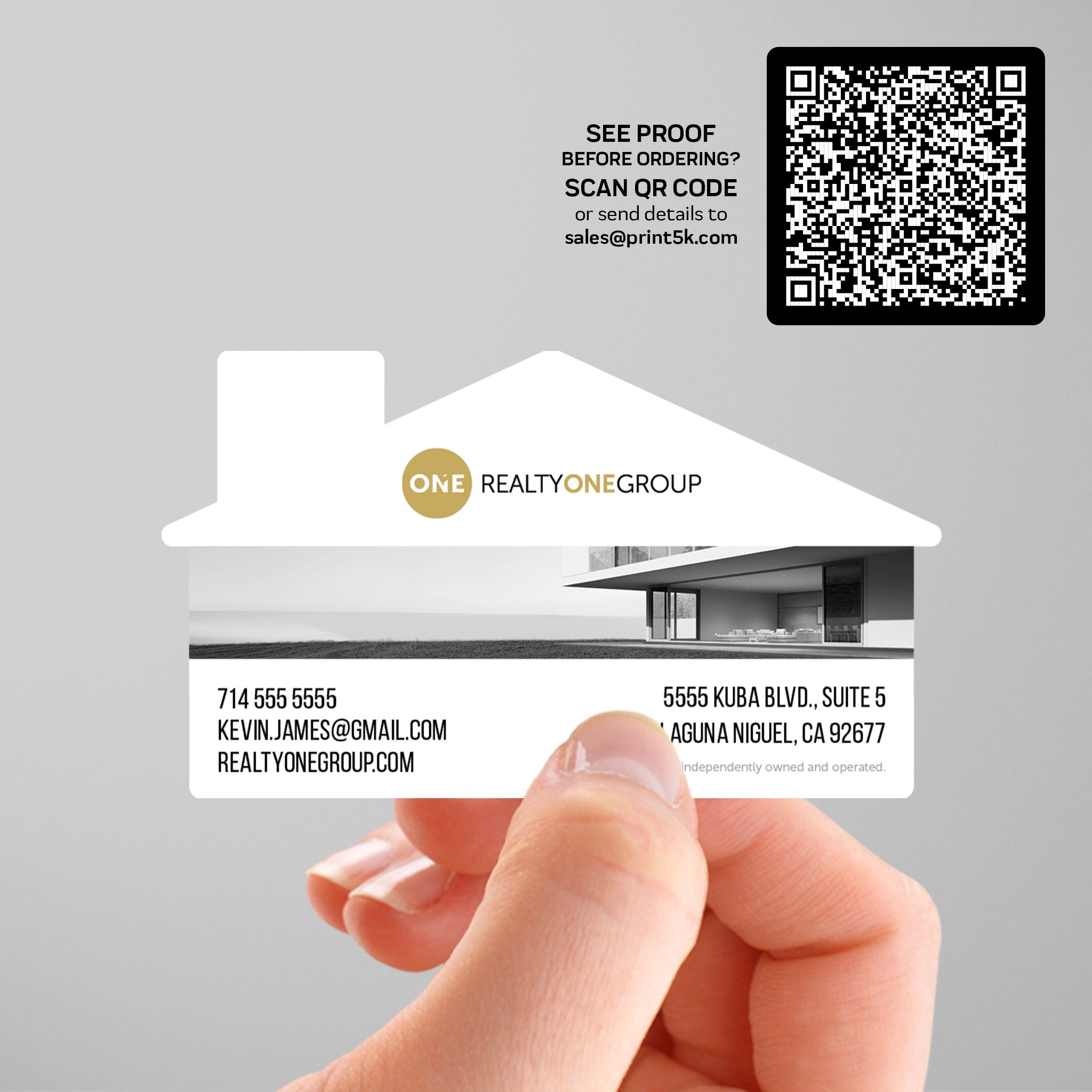 Realty ONE Group Die-Cut Business Card Template 003 | Custom Design & Print Secondary image