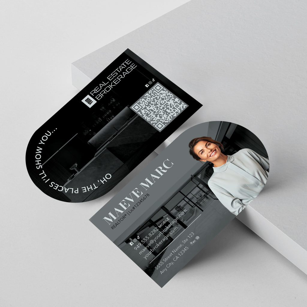 Your Brokerage Half-Circle Business Card Template 009 | Custom Design & Print