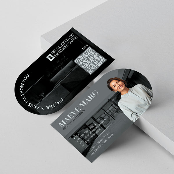 Your Brokerage Half-Circle Business Card Template 009 | Custom Design & Print