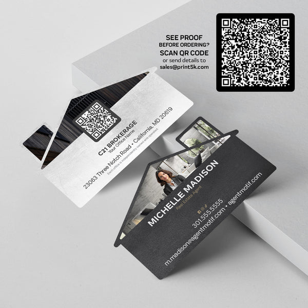 Century 21 Die-Cut Business Card Template 001 | Custom Design & Print