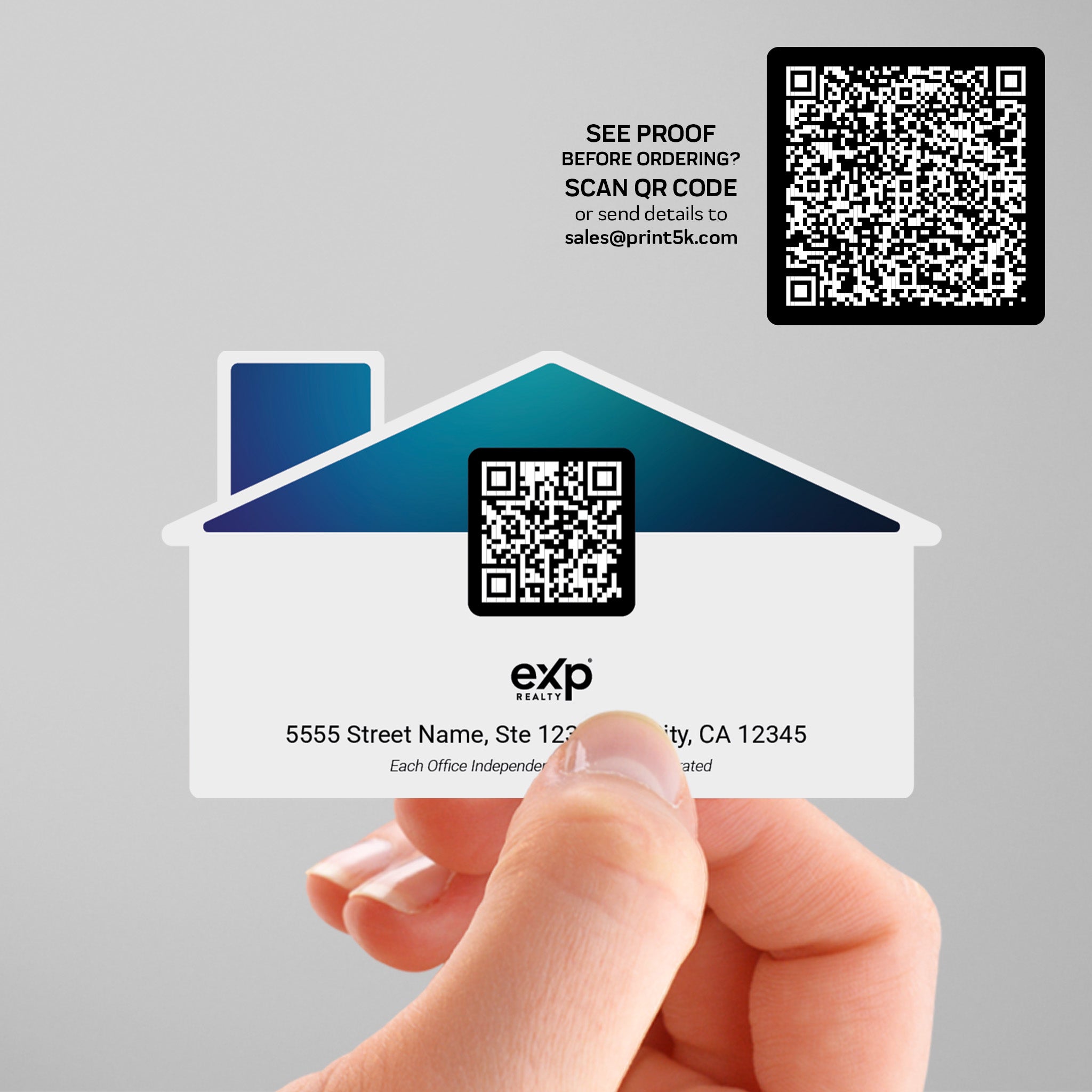 eXp Realty Die-Cut Business Card Template 001 | Custom Design & Print Secondary image