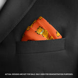 Orange Pattern Pocket Square