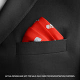 Red Pattern Pocket Square
