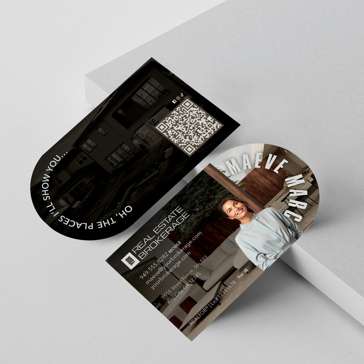 Your Brokerage Half-Circle Business Card Template 010 | Custom Design & Print
