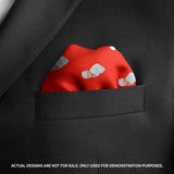Red Pattern Pocket Square