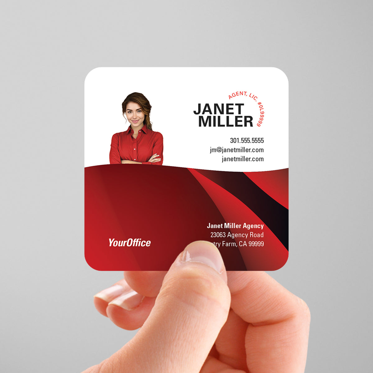 State Farm Insurance 3x3 Square Business Card Template 007 | Custom Design & Print