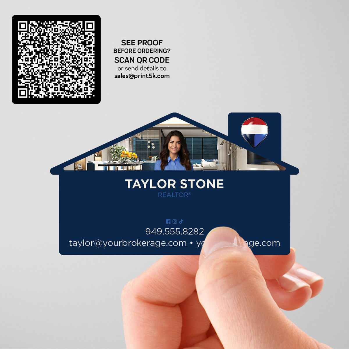 RE/MAX Die-Cut Business Card Template 001 | Custom Design & Print Main image