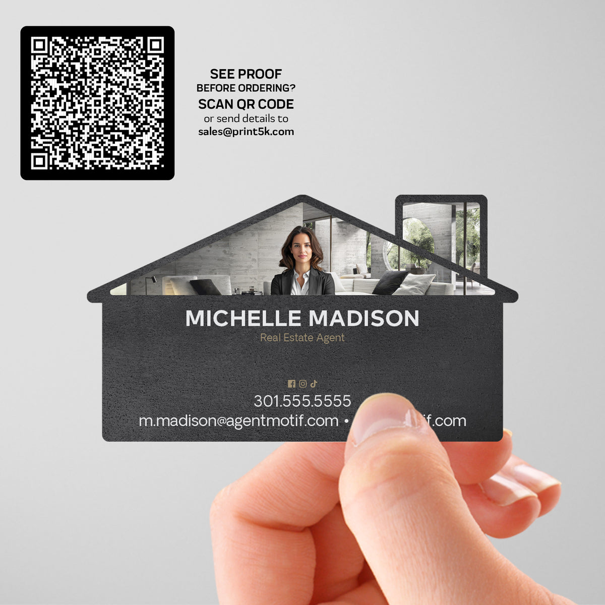 Century 21 Die-Cut Business Card Template 001 | Custom Design & Print