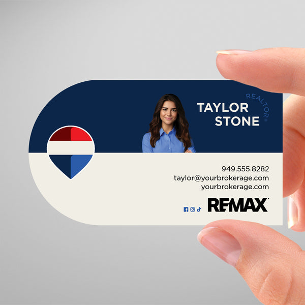 RE/MAX Half-Circle Business Card Template 014 | Custom Design & Print