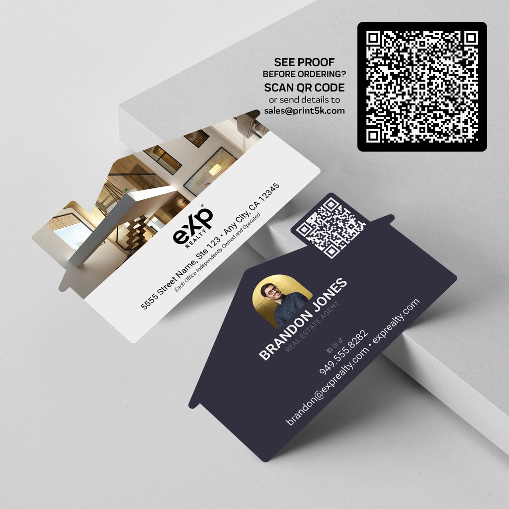 eXp Realty Die-Cut Business Card Template 003 | Custom Design & Print