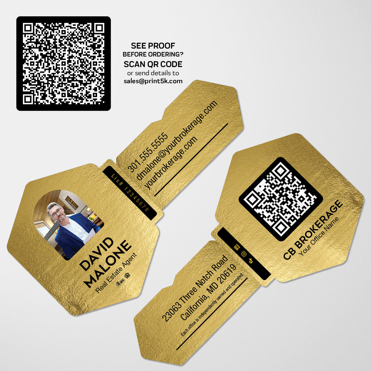 Coldwell Banker Die-Cut Business Card Template 006 | Custom Design & Print