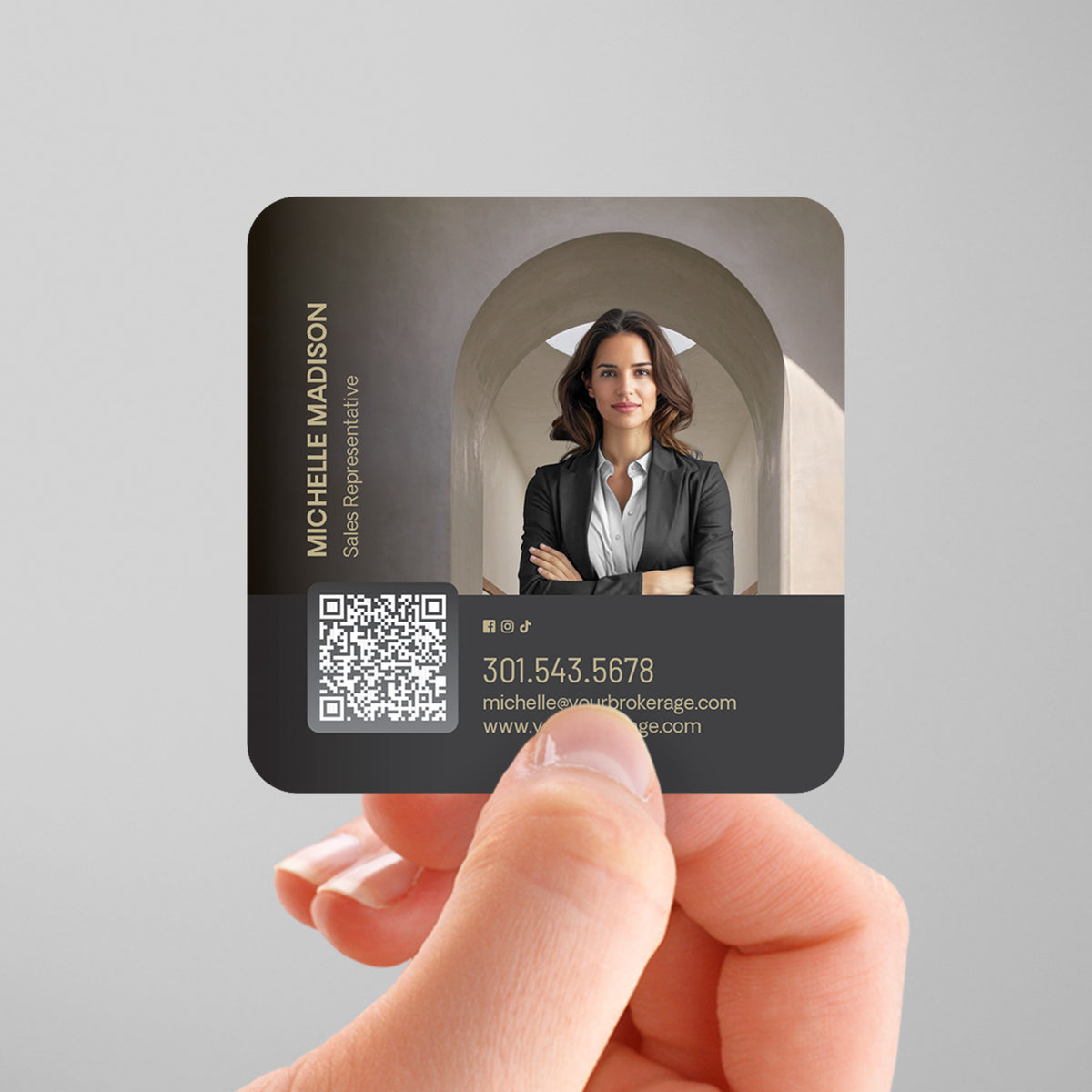 Century 21 3x3 Square Business Card Template 003 | Custom Design & Print