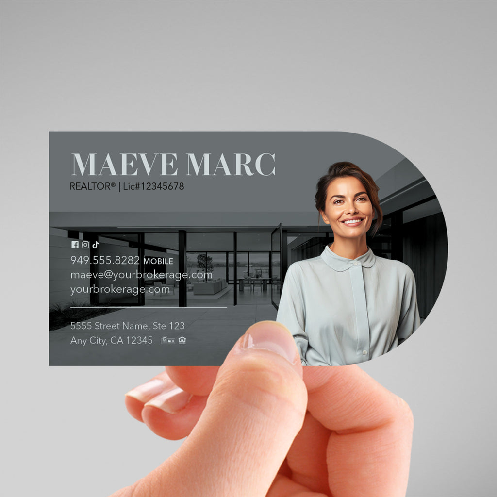 Your Brokerage Half-Circle Business Card Template 009 | Custom Design & Print
