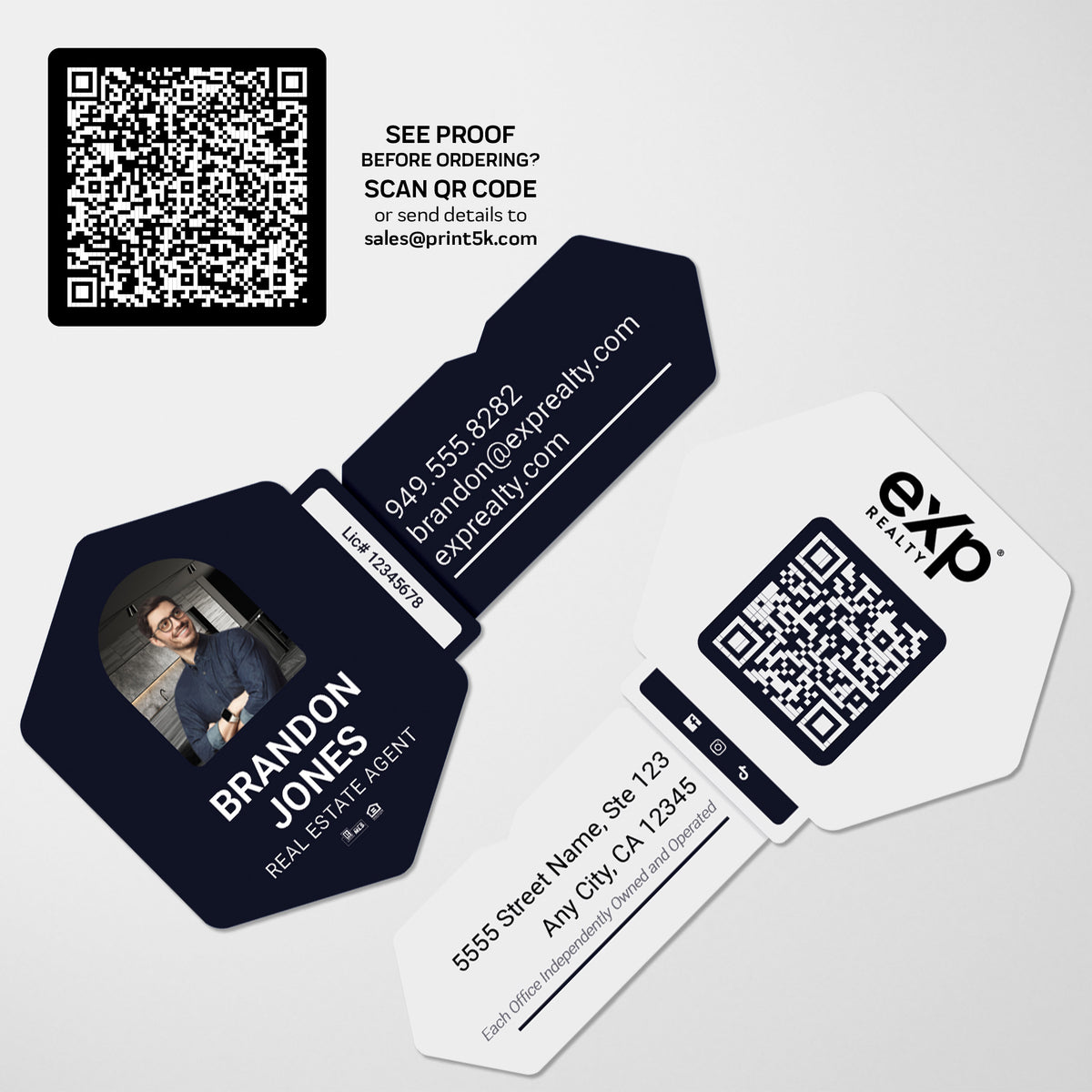eXp Realty Die-Cut Business Card Template 005 | Custom Design & Print
