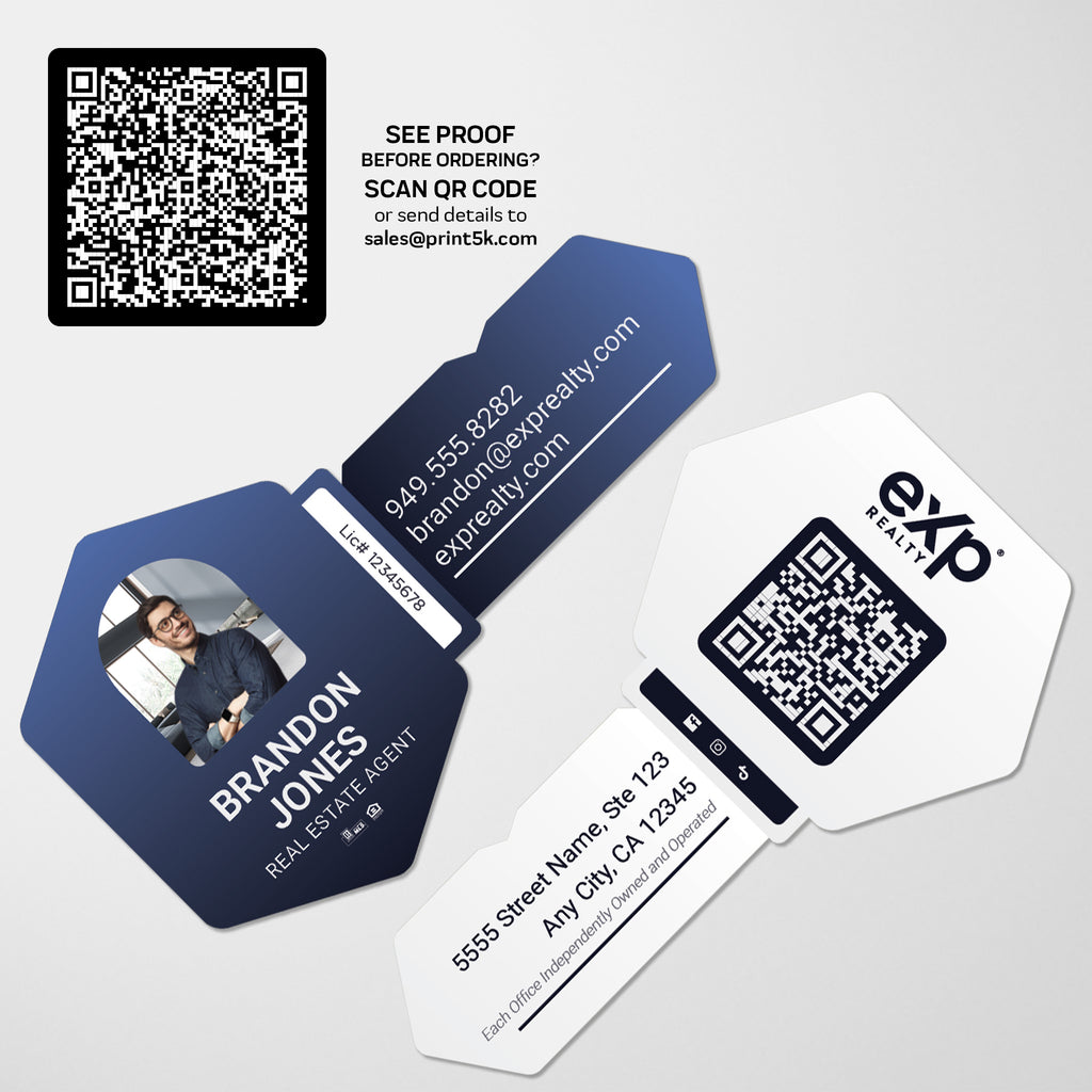 eXp Realty Die-Cut Business Card Template 007 | Custom Design & Print