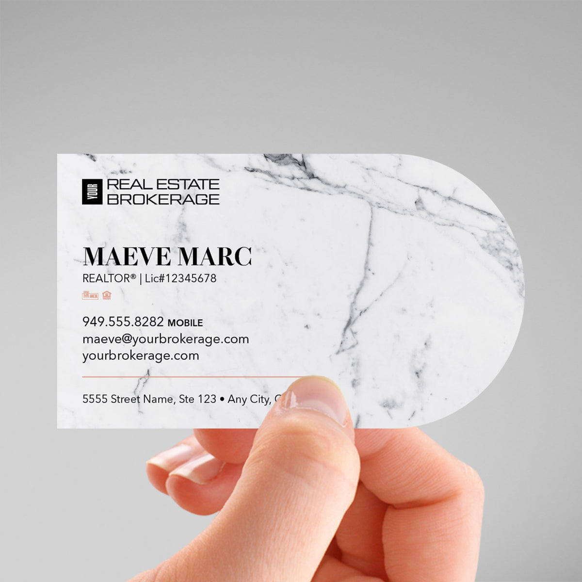 Your Brokerage Half-Circle Business Card Template 007 | Custom Design & Print