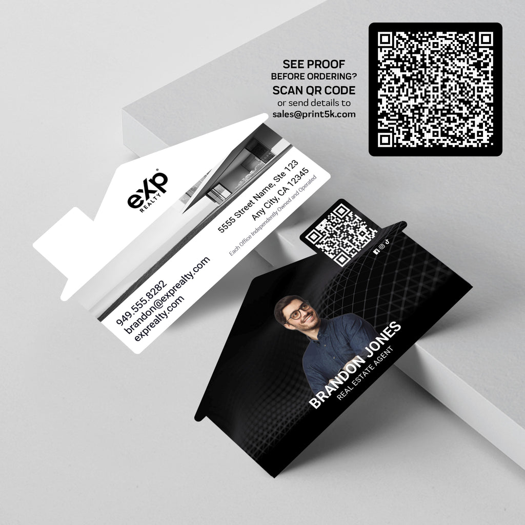 eXp Realty Die-Cut Business Card Template 004 | Custom Design & Print