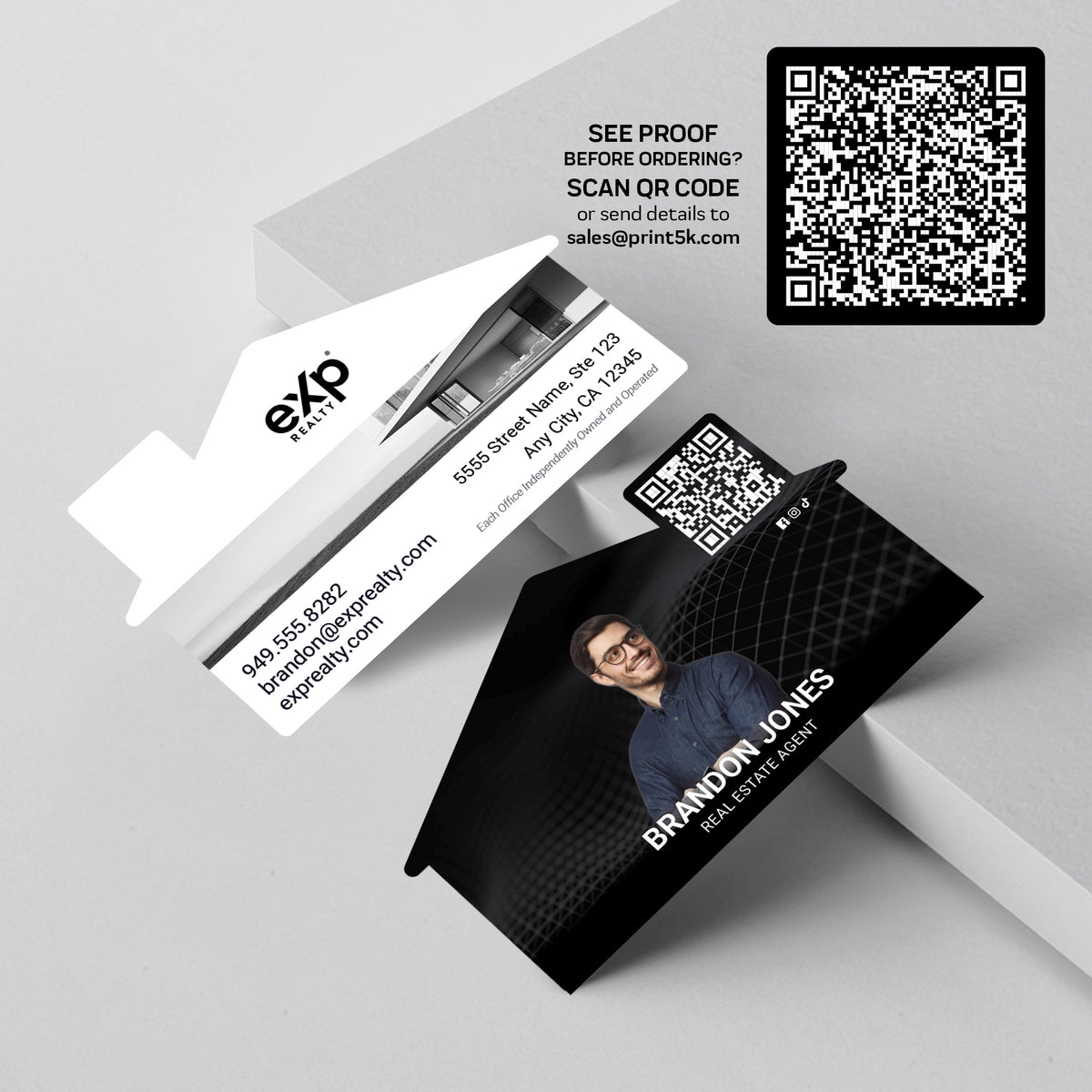 eXp Realty Die-Cut Business Card Template 004 | Custom Design & Print