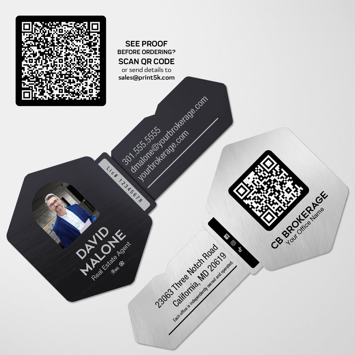 Coldwell Banker Die-Cut Business Card Template 005 | Custom Design & Print