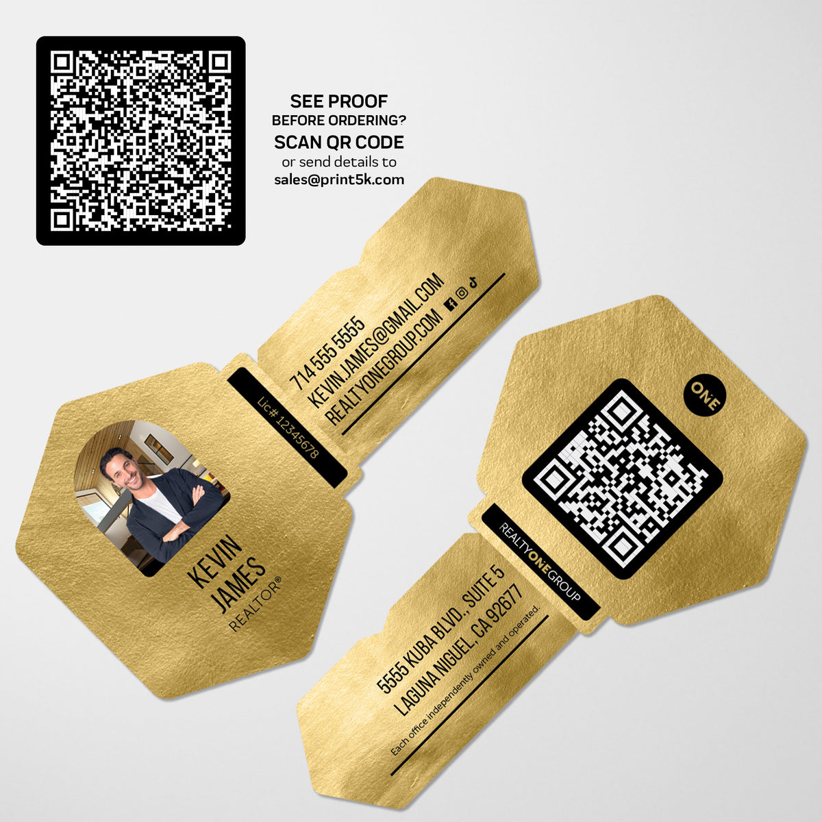 Realty ONE Group Die-Cut Business Card Template 005 | Custom Design & Print