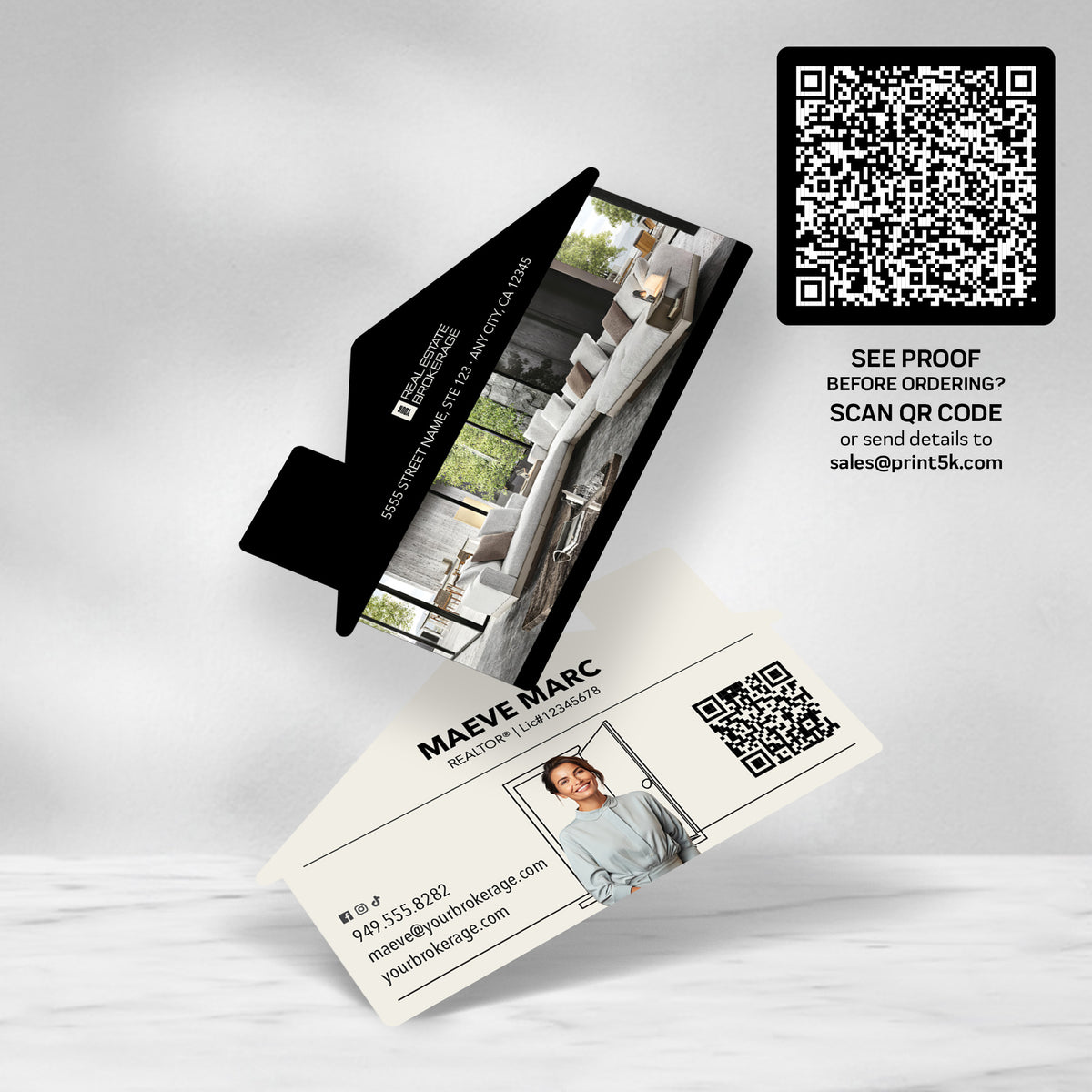 Your Brokerage Die-Cut Business Card Template 005 | Custom Design & Print