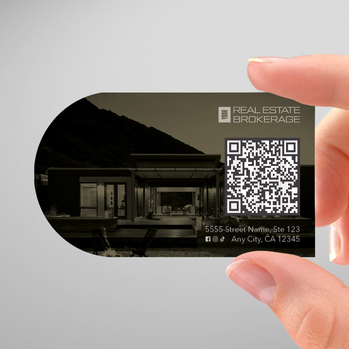 Your Brokerage Half-Circle Business Card Template 012 | Custom Design & Print