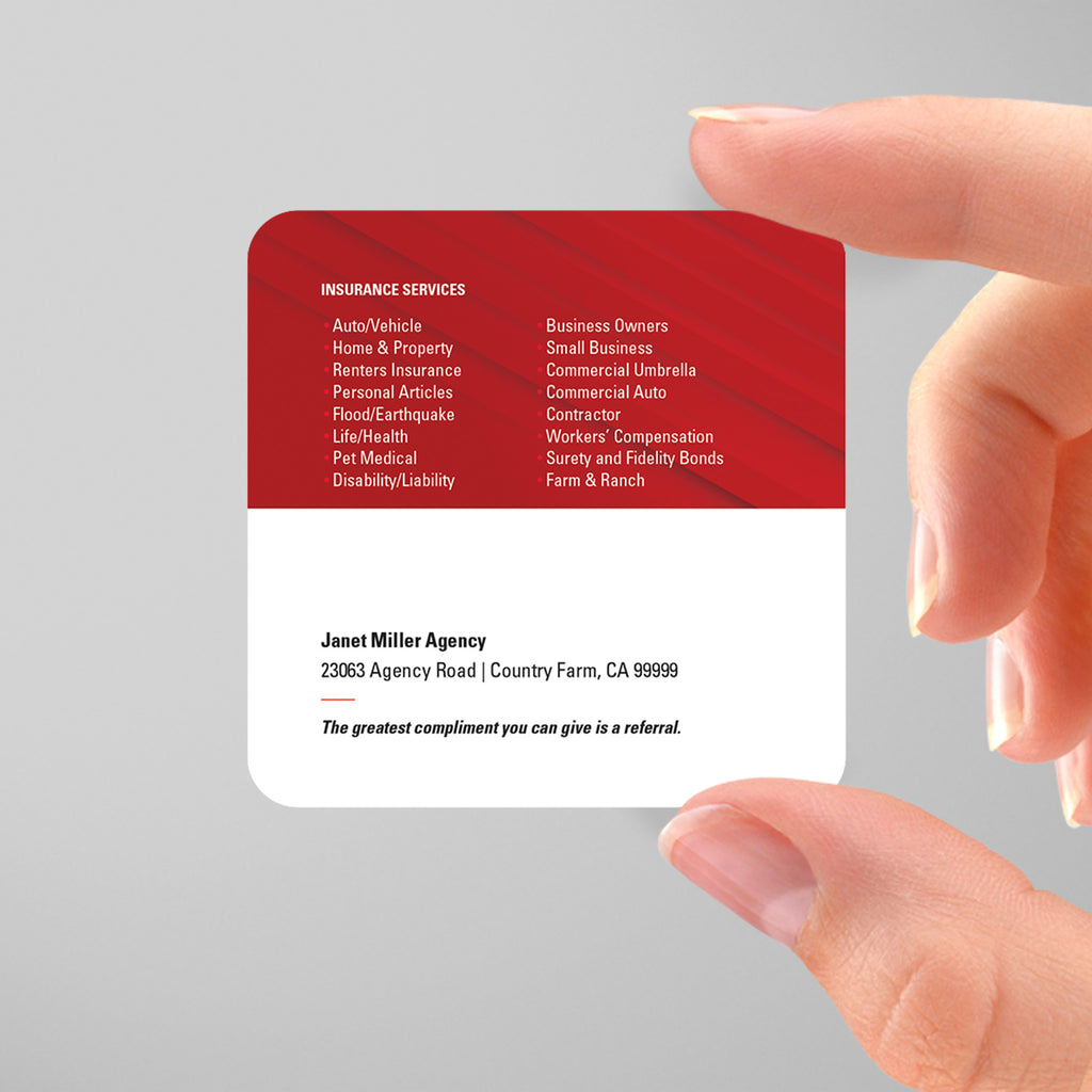 State Farm Insurance 3x3 Square Business Card Template 004 | Custom Design & Print