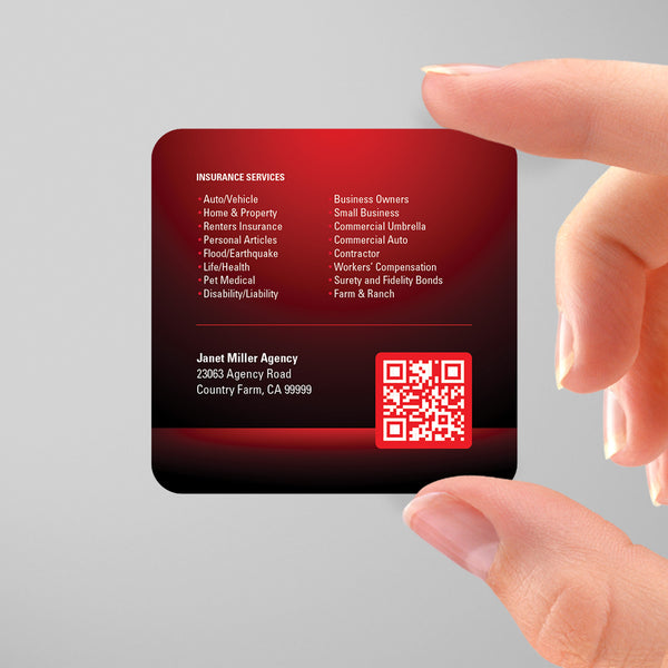 State Farm Insurance 3x3 Square Business Card Template 002 | Custom Design & Print