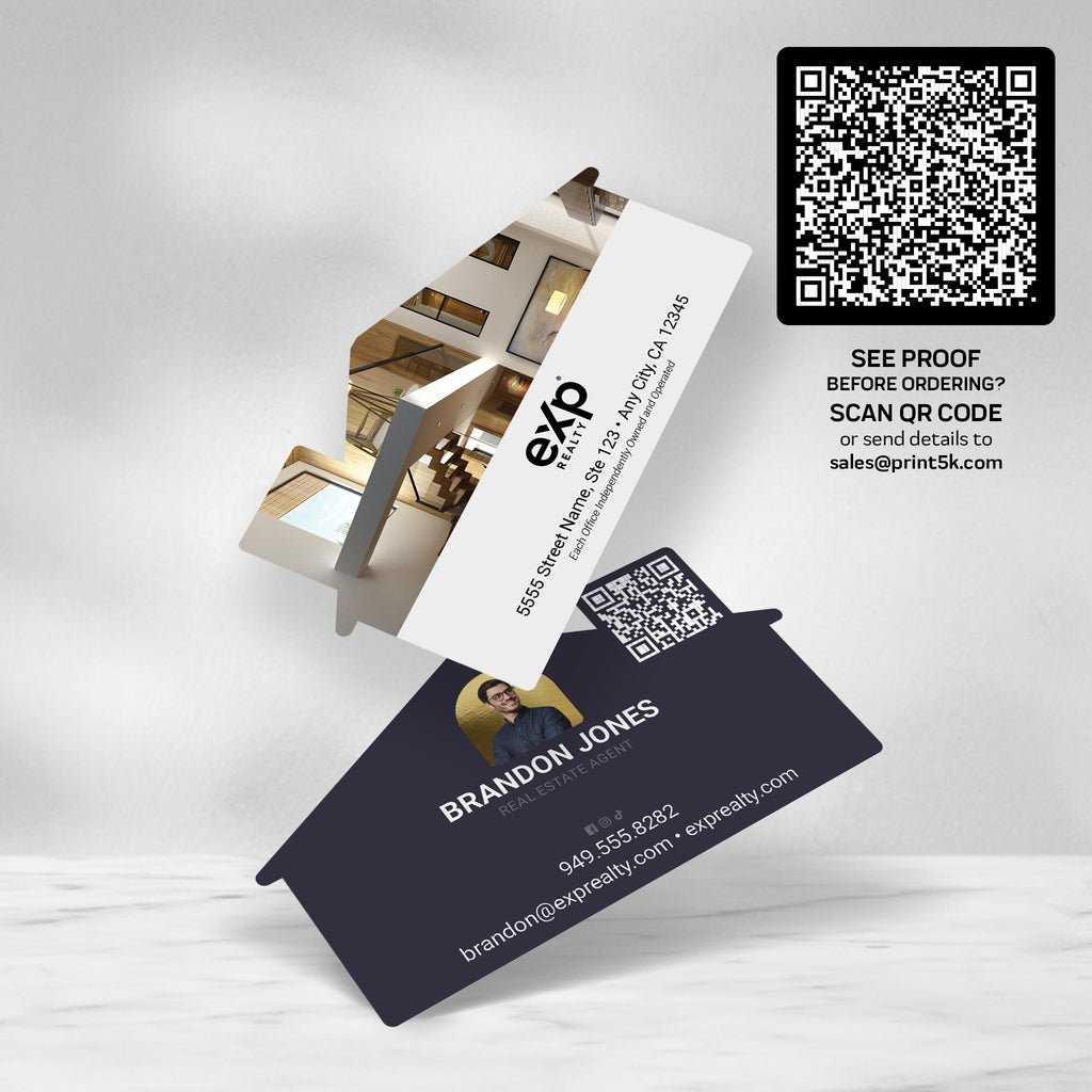 eXp Realty Die-Cut Business Card Template 003 | Custom Design & Print